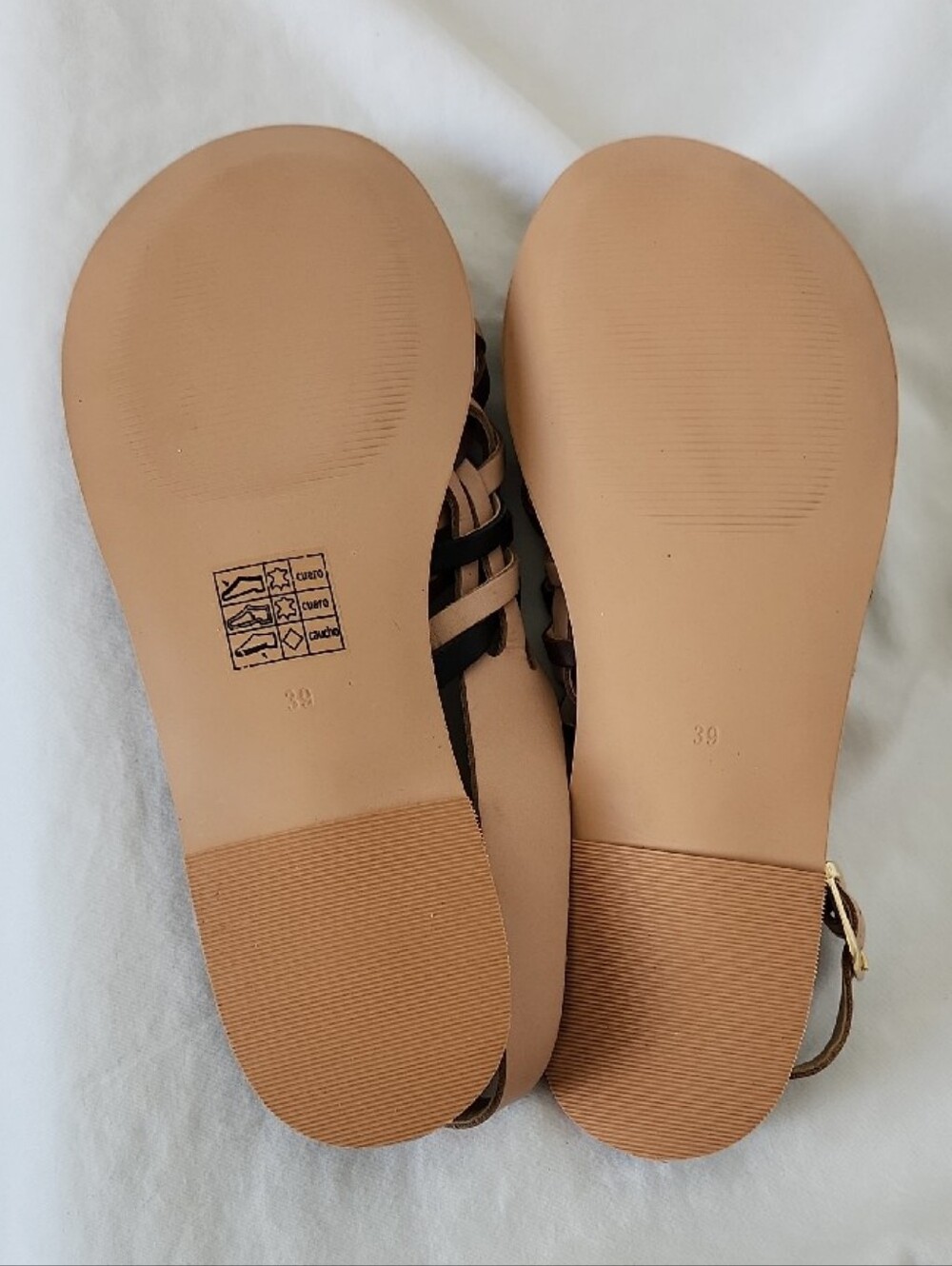 Find Woven Multi-Color Leather Slingback Sandals - Women Size 8.5 - Picture 7 of 8